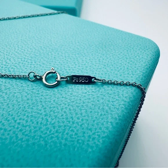 Tiffany & Co. .21 TCW Diamond Cross Necklace in Platinum with Packaging - Picture 9 of 13